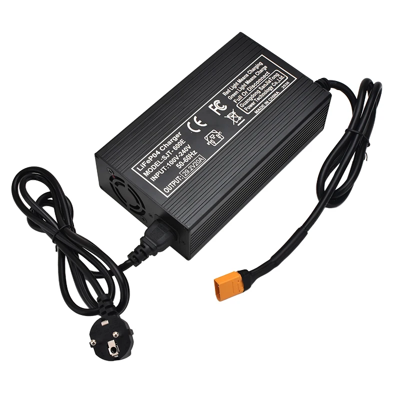 29.2v 20a carregador de bateria lifepo4 carregador rápido para 8s 24v 25.6v lifepo4 carregador de bateria com ventilador de refrigeração e xt60/xt90