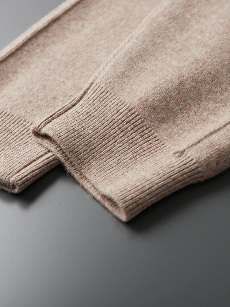 Casual Sweatpants Autumn Winter Pants Thick Warm Men's Pants100% Merino Wool Trousers Knitted Fashion Pencil Pants Ankle Elastic