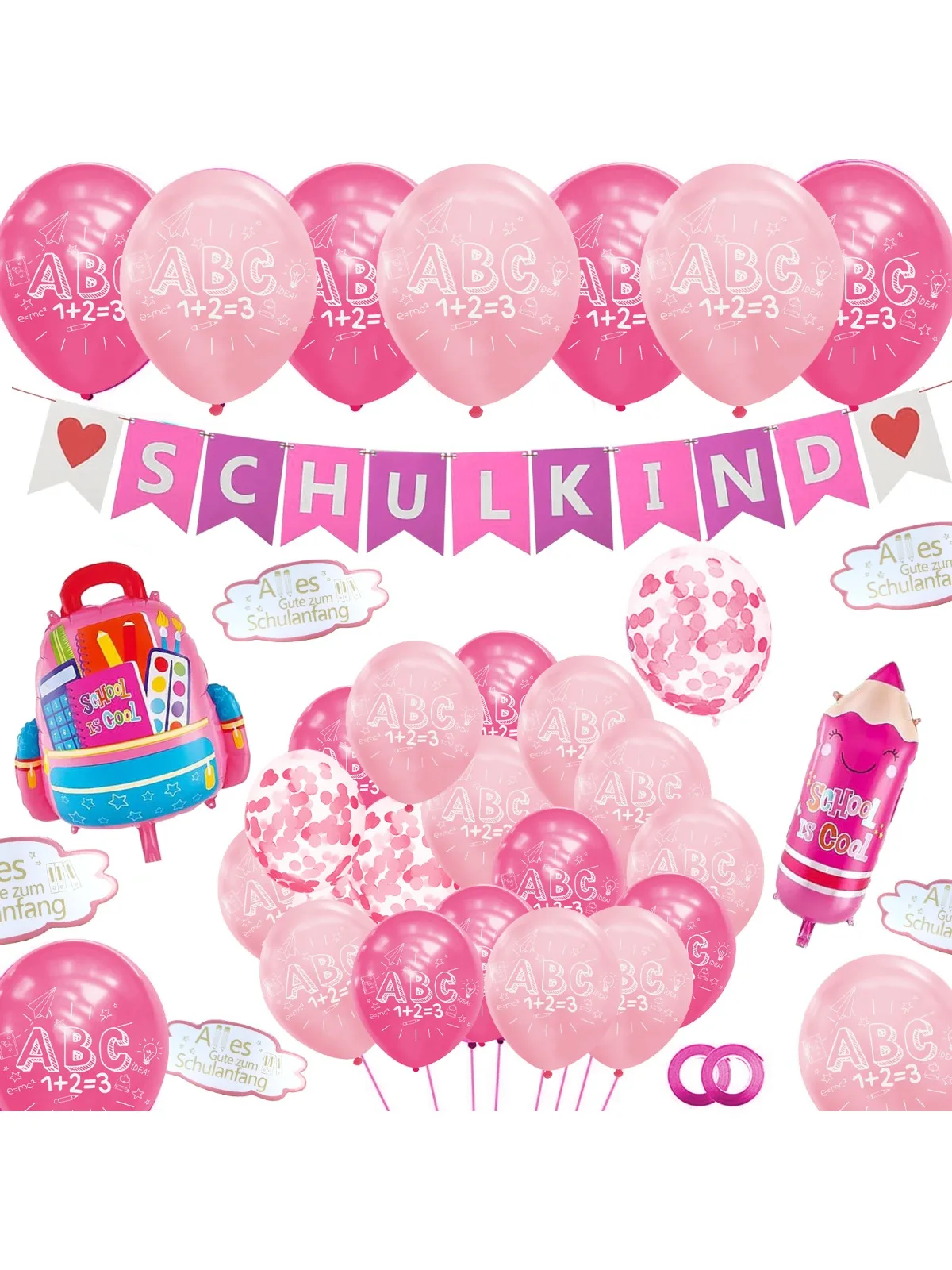 Zurück zur Schule Folienballon-Set, Erster Schultag Party-Deko, Campus Klassenzimmer Eröffnungsfeier Dekorationszubehör