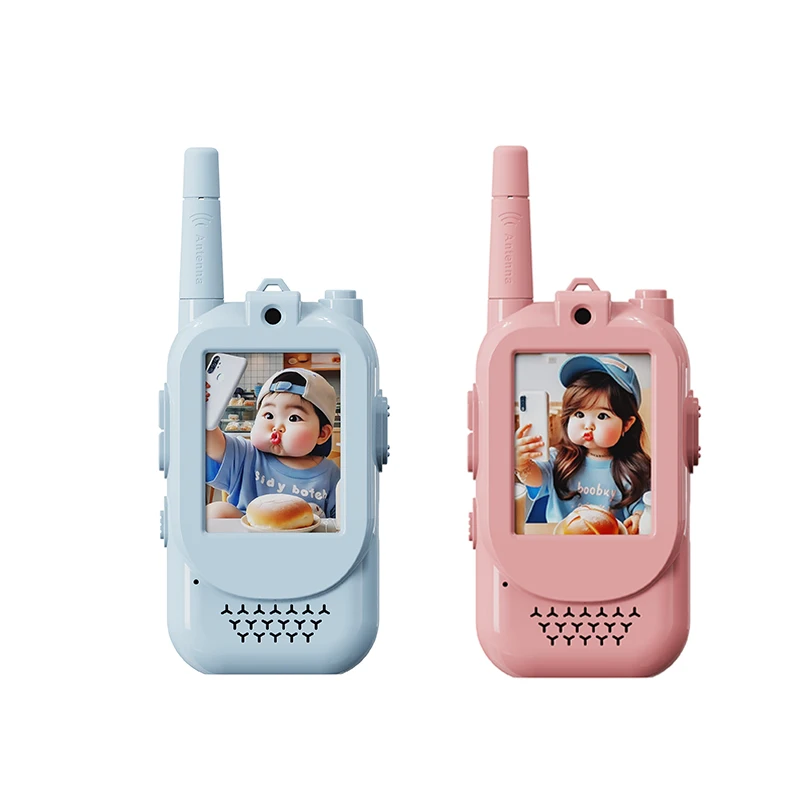 2PCS Video Walkie Talkies for Kids USB-C Rechargeable One-Click HD Call Intercom Safe Durable Toy for Children Birthday Gift