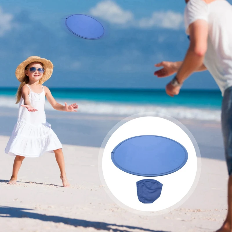 5X Foldable Round Fan-Blue