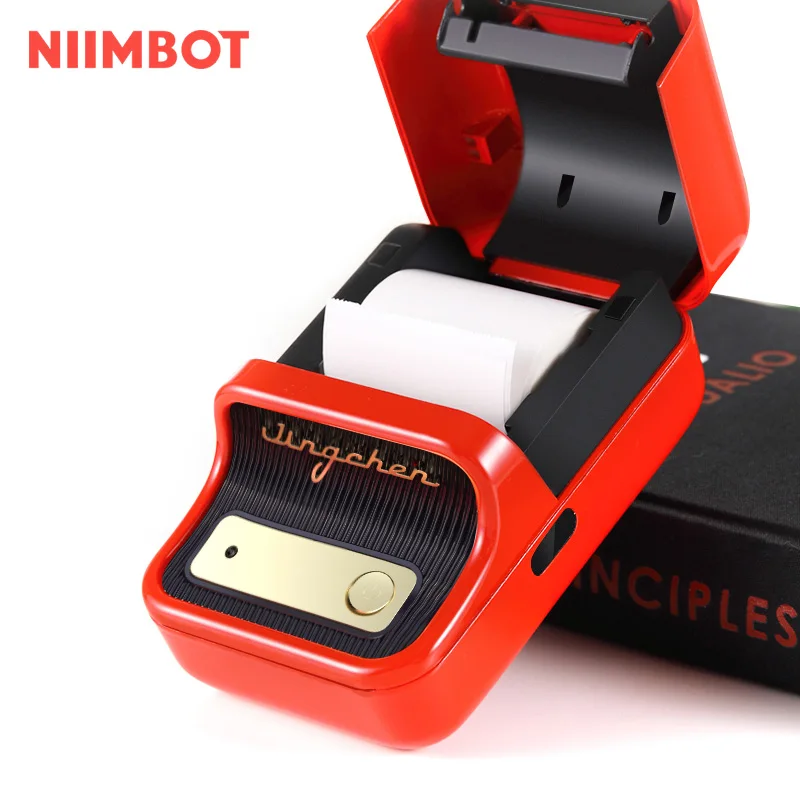 

Niimbot B21 Red Label Printer Portable Handheld Thermal Printer Mini Barcode QR Code Sticker Paper Color Rolls Maker Cable