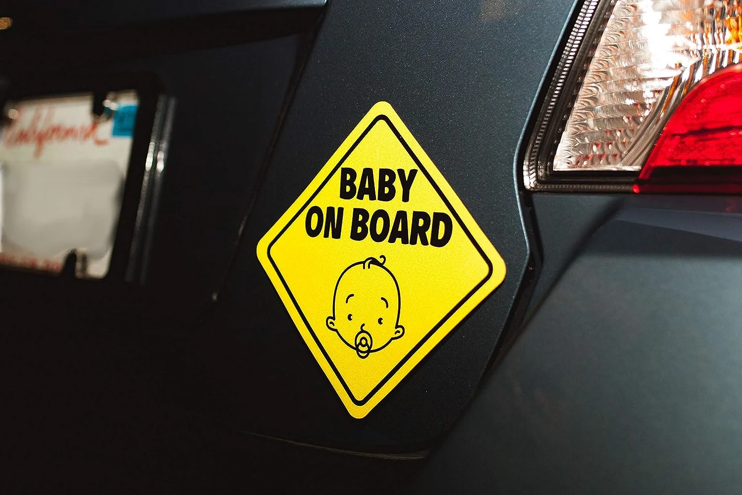 2 Pack Baby on Board Sticker for Cars (Magnetic) - Baby on Board Magnet Car on Board Sign - Reflective Safety