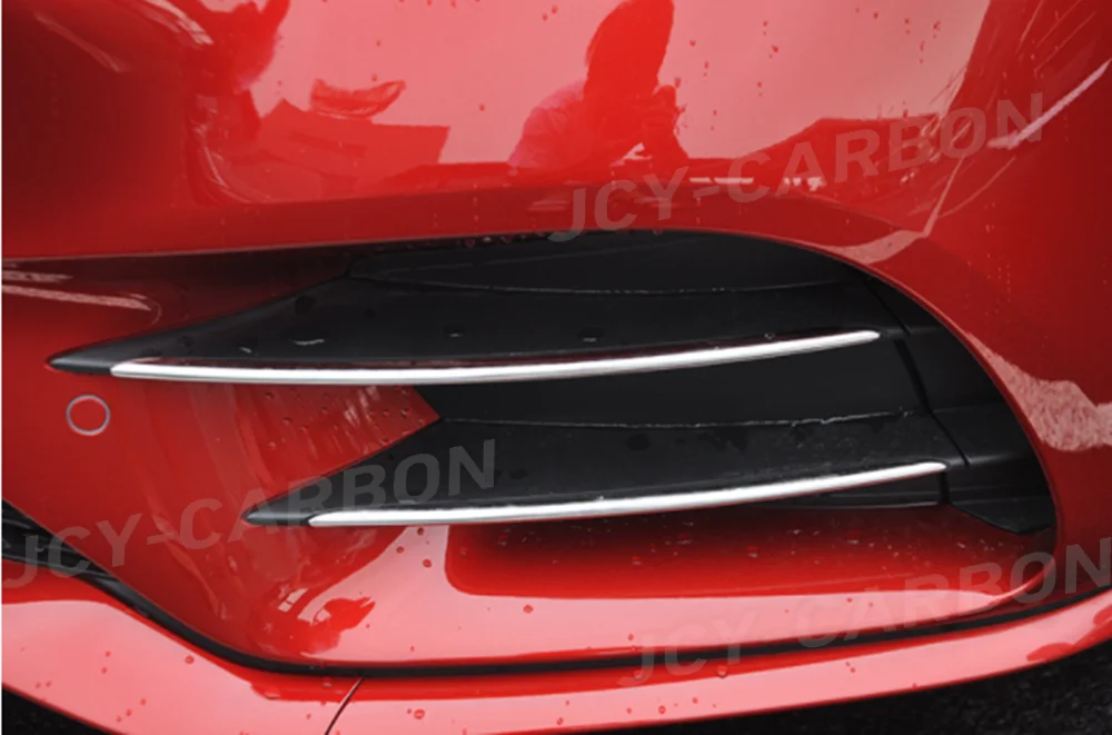 JCYECF For Mercedes Benz CLS Class C257 CLS260 300 350 450 CLS53 AMG 2019 UP Stainless Steel Front Fog Light Strip Car Trims view 6