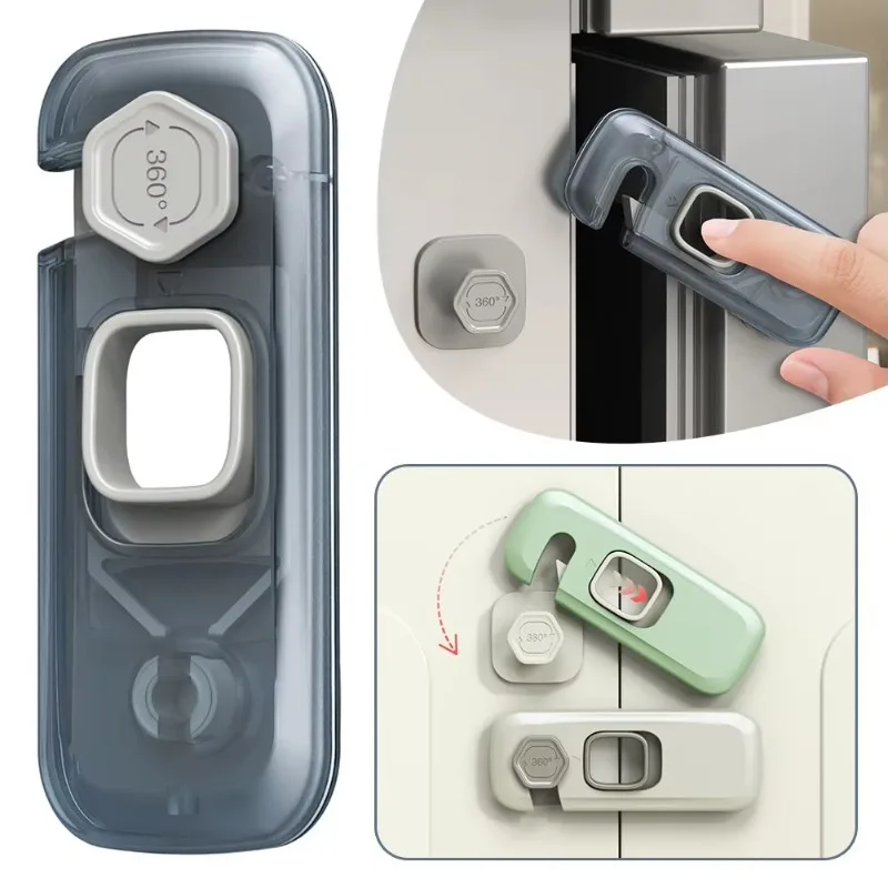 1-3pcs Home Refrigerator Lock Multi-Function Drawer Locks for Kids Security Protection Baby Anti-Pinch Hand Cabinet Door Buckle
