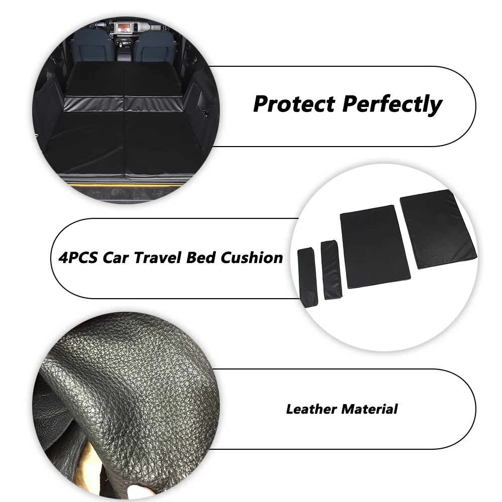 Rear Trunk Folding Mattress for Ford Bronco 4-door 2021 2022 2023 Black Outdoor Camping Folding Mat Interior Car Accessories