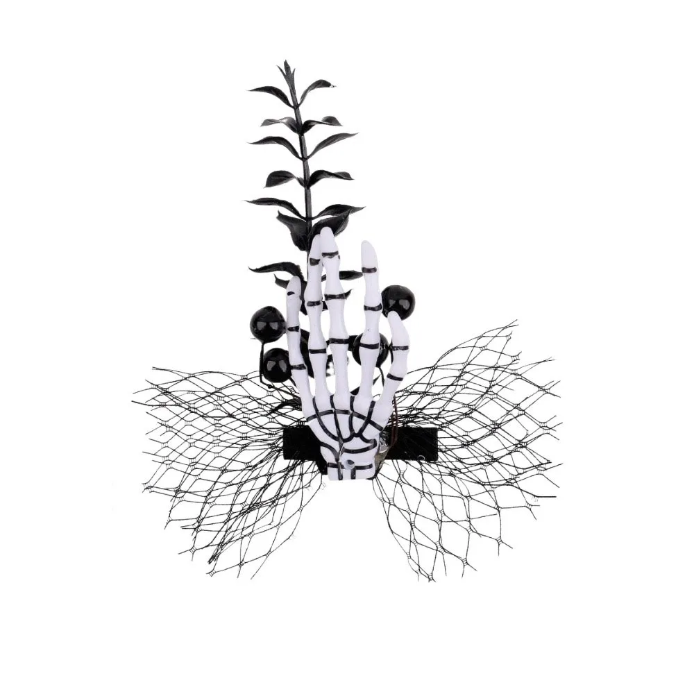 

Gothic Cloth Ghost Claw Hair Clip Harajuku Flower Skeleton Hand Hairpin Steampunk Cosplay Supply Halloween Headwear Children