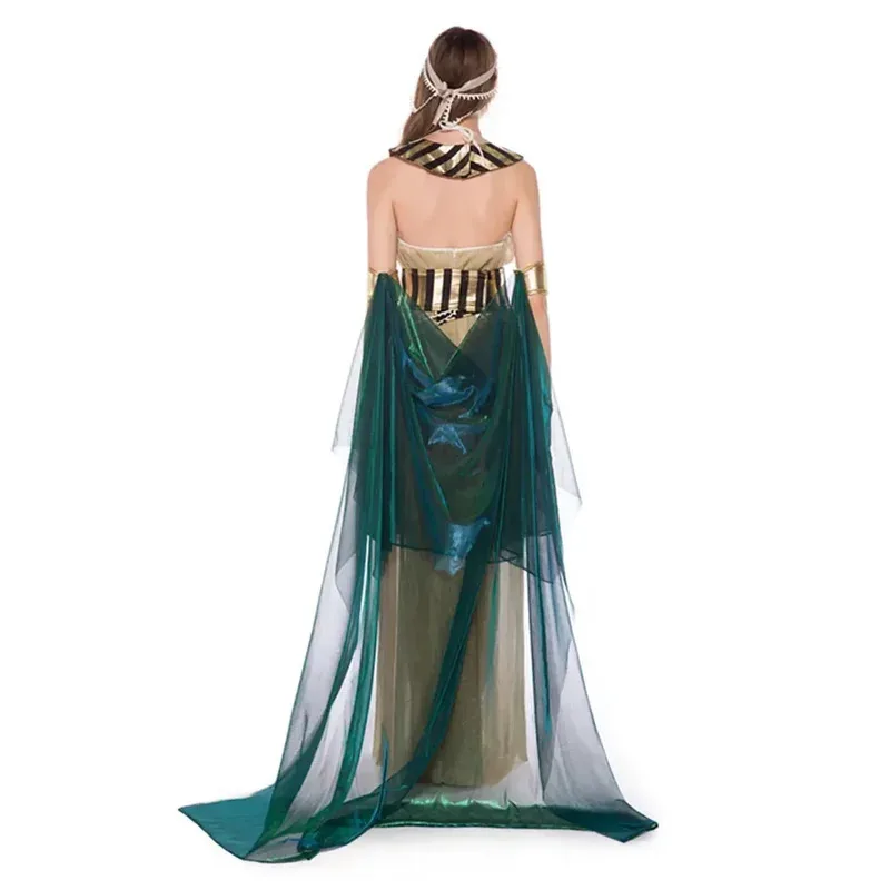 Disfraz de faraón egipcio Cleopatra de lujo para hombre y mujer adulta, disfraz de Halloween, reina griega antigua, diosa, fantasía
