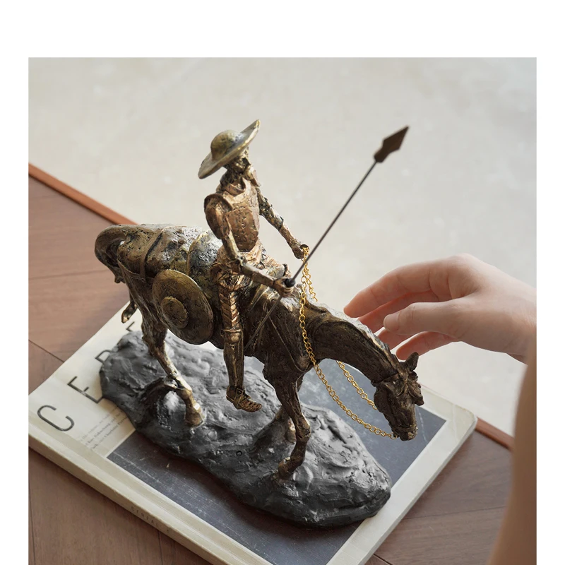 Medieval Knight Statue Figurine Classic Desktop Decor for Office Artistic Ornament for Living Room Decorative Display Gift