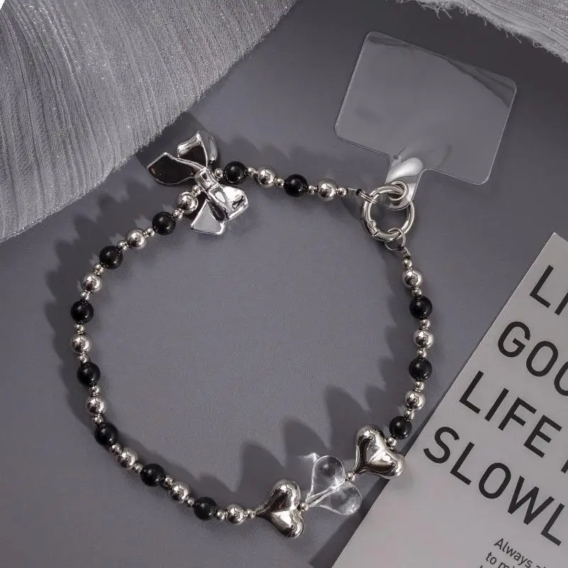 Bowknot Short Hand Wrist Lanyard Pendant Phone Strap For Cell Phone Earphone Backpack Camera Chain Anti-lost Hanging Rope