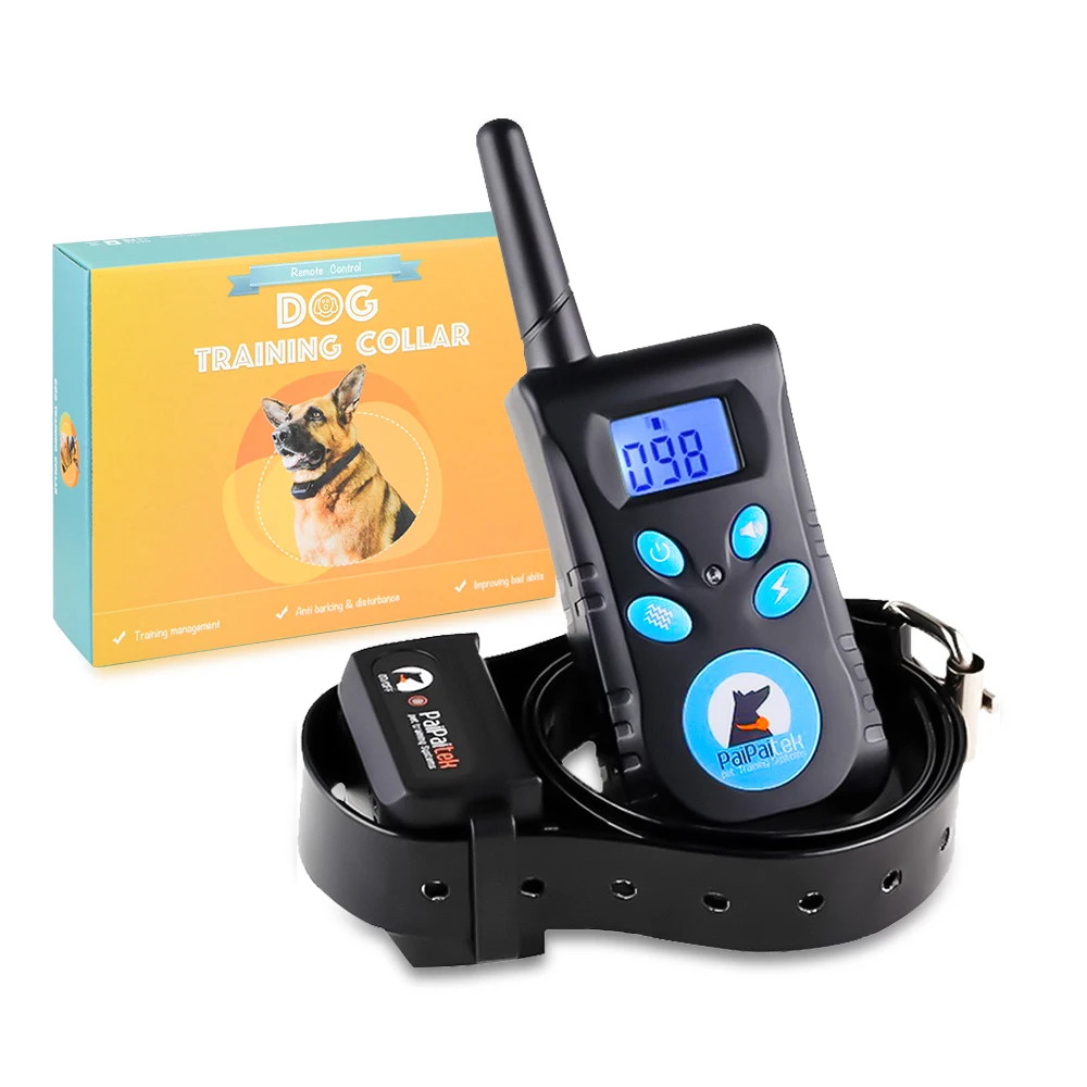 

Pet Supplies and Equipment Dog Training Collar Waterproof Electric Anti Bark Pet Shock Collar With Control Remote 500 M