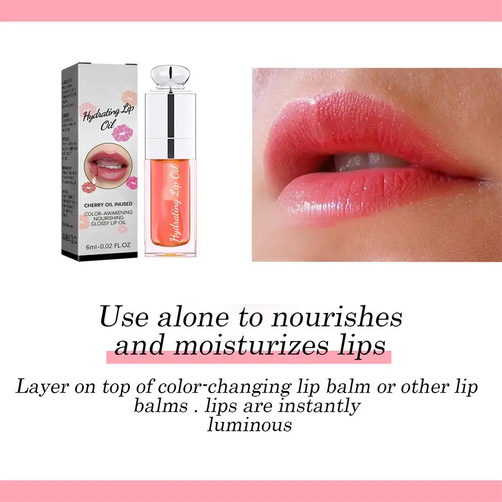 Brillo de aceite para labios, maquillaje hidratante no pegajoso, Sexy, brillante, imprimación con brillo, tinte, bálsamo labial, Cosméticos para el cuidado ﻿ Labio