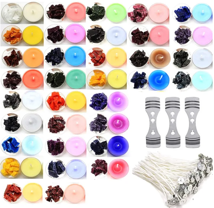 34 Color DIY Candle Wax Dyeing Combination Material Package Paraffin Pigment Block Candle Dye Thin Sheet