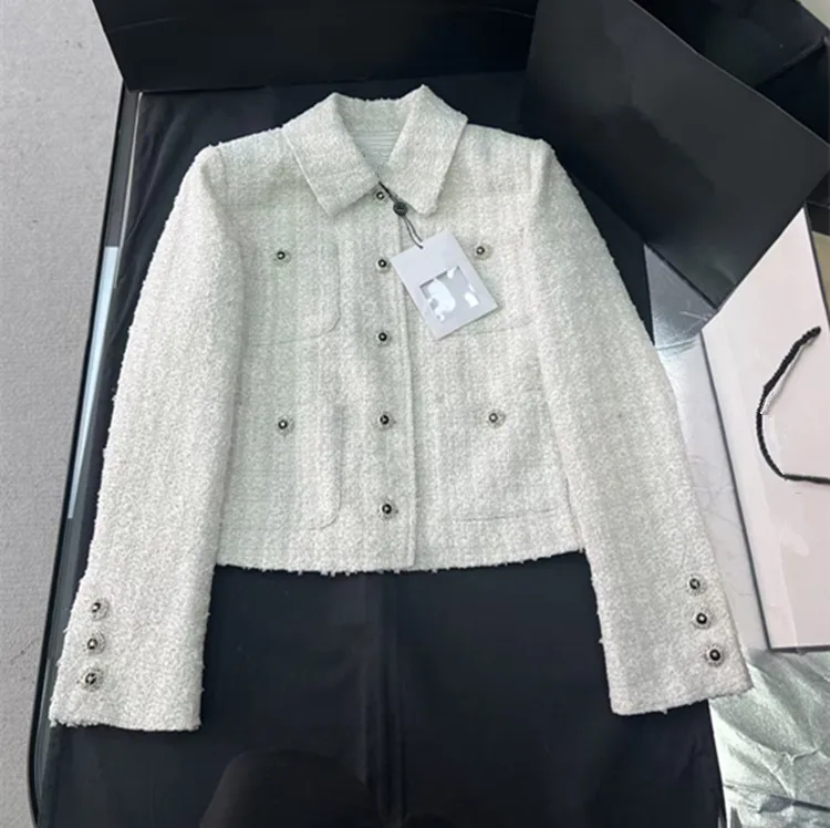 

Customized New Winter 2025 styles European and American women's clothing Long-sleeved lapel single-breasted buttons Tweed coat