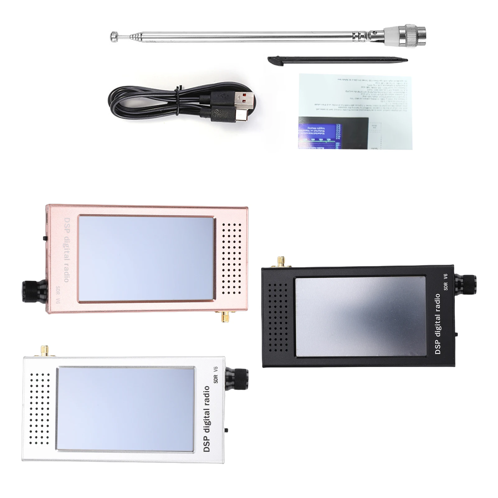 

SDR Radio Receiver 192kHz Real Time Spectrum 4.3 IPS Touchscreen 100KHz-149MHz Aluminum Alloy for Shortwave Ham Radio