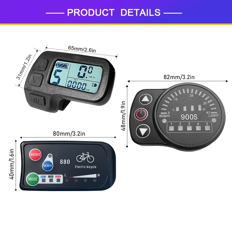Ebike Display KT LCD3 LCD4 LCD5 LCD7U LCD8H LCD8S LCD10H LCD11 LED900S LED880 24V36V48V72V Bike Accessories Cycling