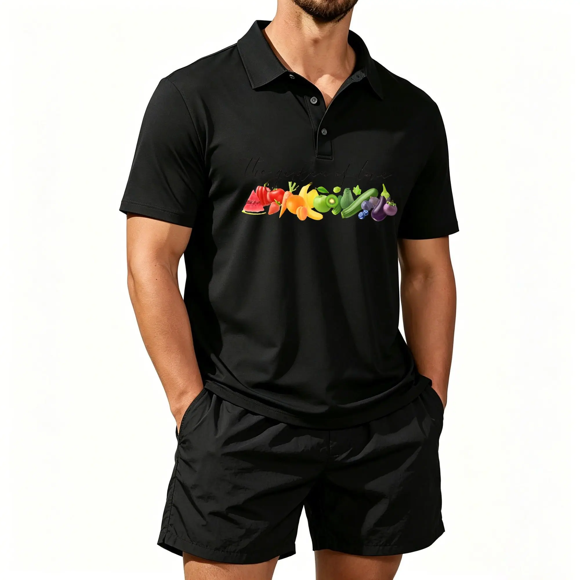 Men's Short-Sleeved Polo Set, Printed with Floral and Book-Themed Equality Slogans, Suitable for Everyday Wear and Outdoor Activities, the Fabric Is Soft and Breathable, and Can Be Machine Washed