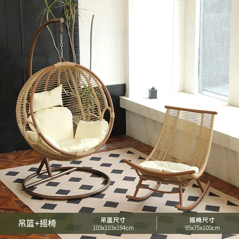 hw-24  hanging basket rattan chair balcony indoor swing chair home leisure bird's nest hanging chair