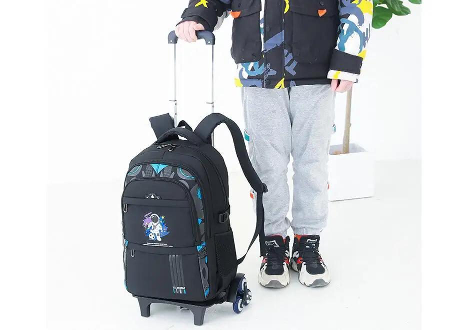 Children School Wheeled Backpack for boys School Trolley Bag Rolling Backpack bag for Boys Primary Student Schoolbags on Wheels