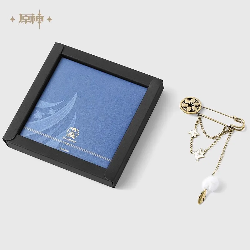 [Genuine] miHoYo Game Genshin Impact Wanderer Theme Brooch Anime Clothing Accessory Cartoon Prop Ornament Cosplay Halloween Gift