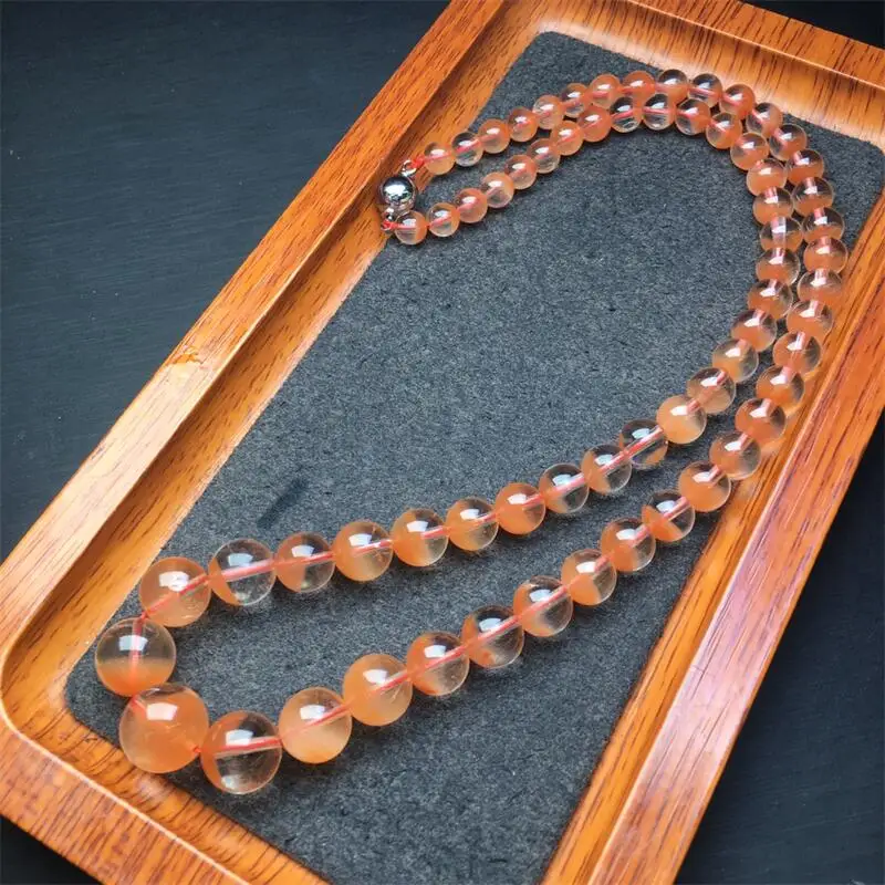 Natural Red Rabbit Hair Quartz Necklace Chain Charms Handmade Fortune Energy Mineral Woman Jewelry Holiday Gift 1PCS