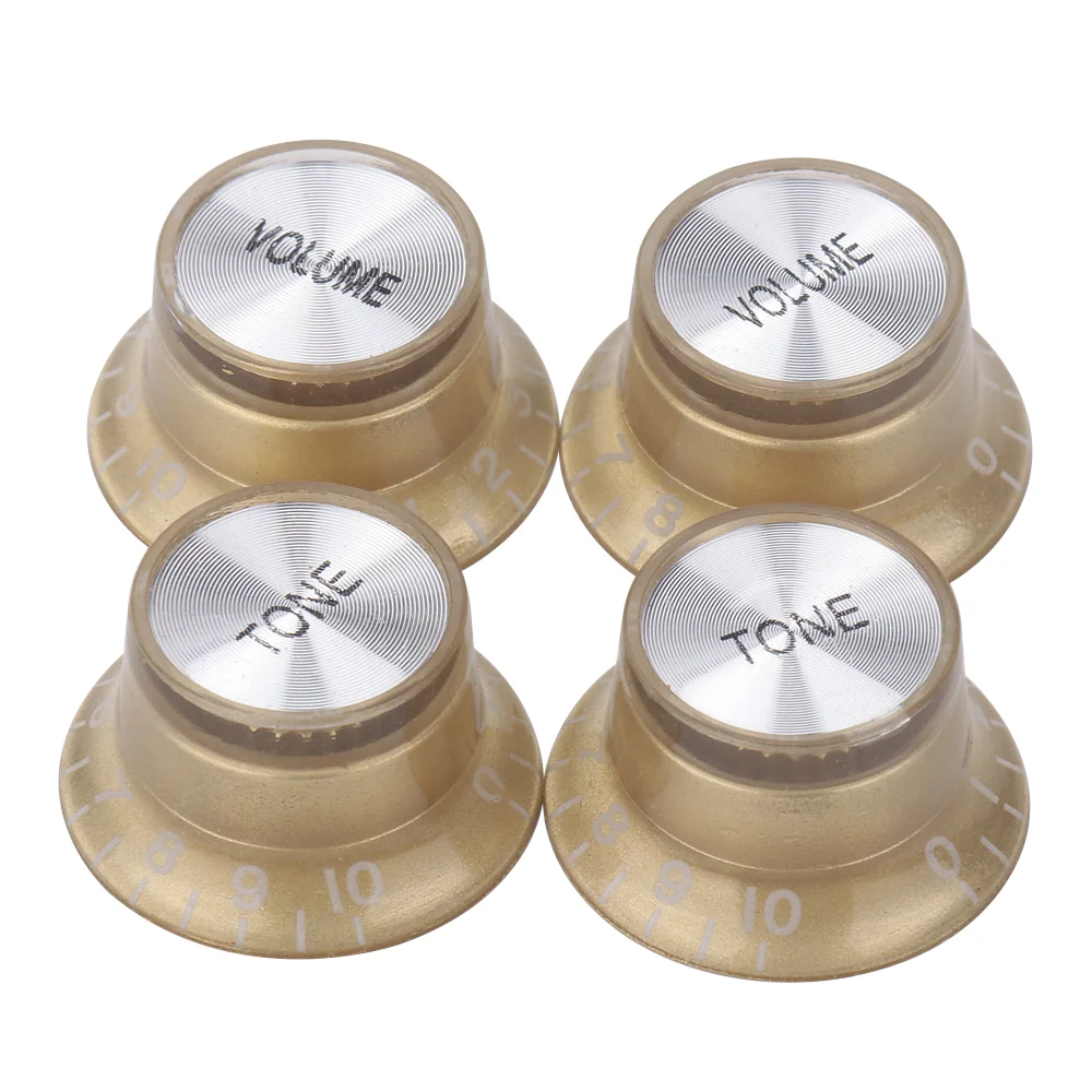 Guitar 2 Tone 2 Volume Guitar Reflector Knobs Top Hat Bell Volume Tone Knob  for EPI LP SG Electric Guitar Accessories