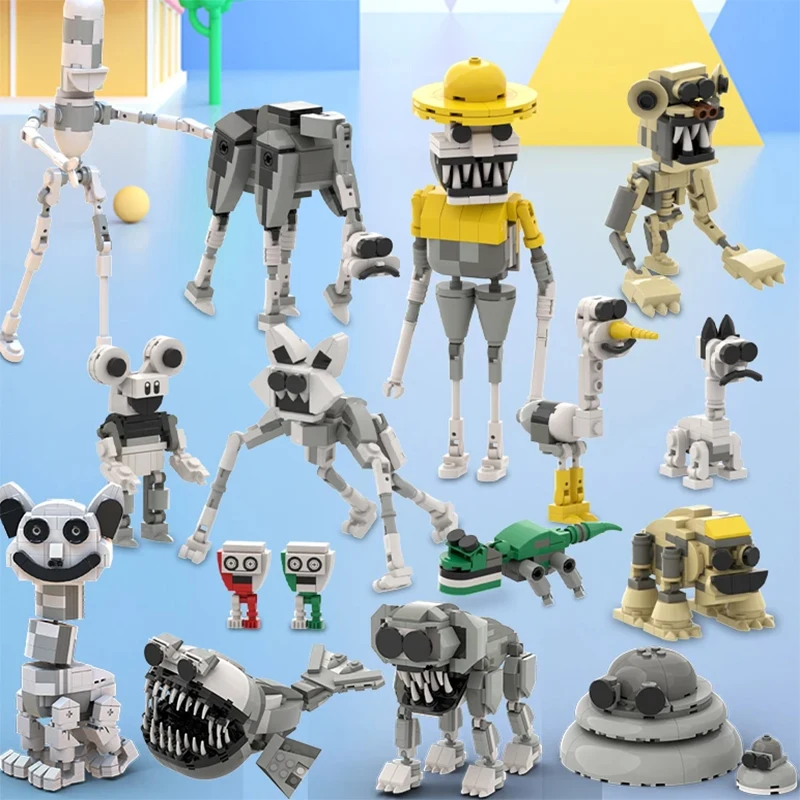 

Horror Game Zoonomaly Action Figure Building Blocks Kit Anime Figure Cat Panda Elephant Koala Monkey Monster Toys Gift for Kid