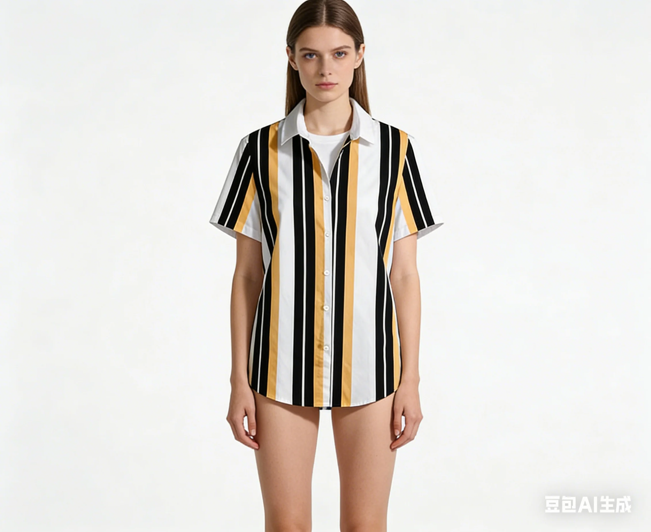 

Black Gold Vertical Stripe Hawaiian Male Shirts Contrast Color Button Down Short Sleeve Beach Tops Casual Women Shirts
