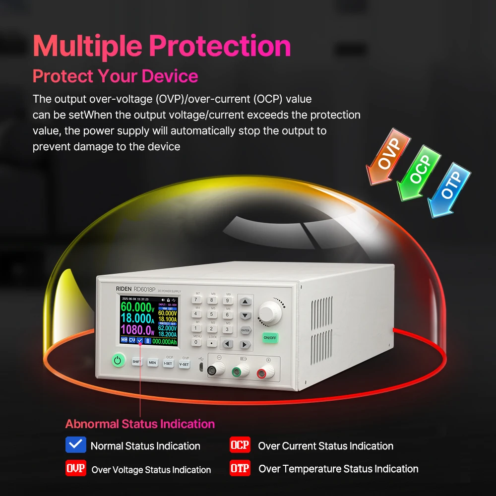 6018P Komplettset 60V 18A 1080W AC zu DC Digital einstellbares Laborbank-Netzteil zur Reparatur