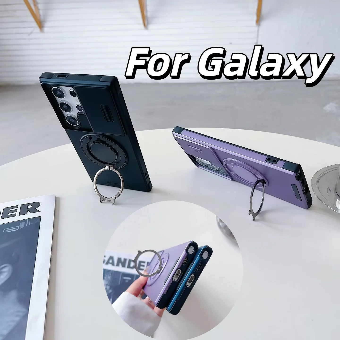 Coque de téléphone avec Protection d'objectif magnétique, pour Galaxy S25Ultra S24Ultra S23Ultra A16 A35 A55