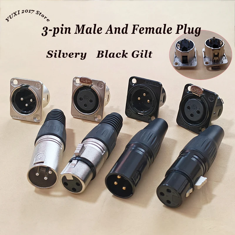 1PC 3Pin XLR Audio Kabel Stecker Professionelle Mikrofon Draht Stecker Weibliche Jack Power Adapter Für Audio Ausrüstung