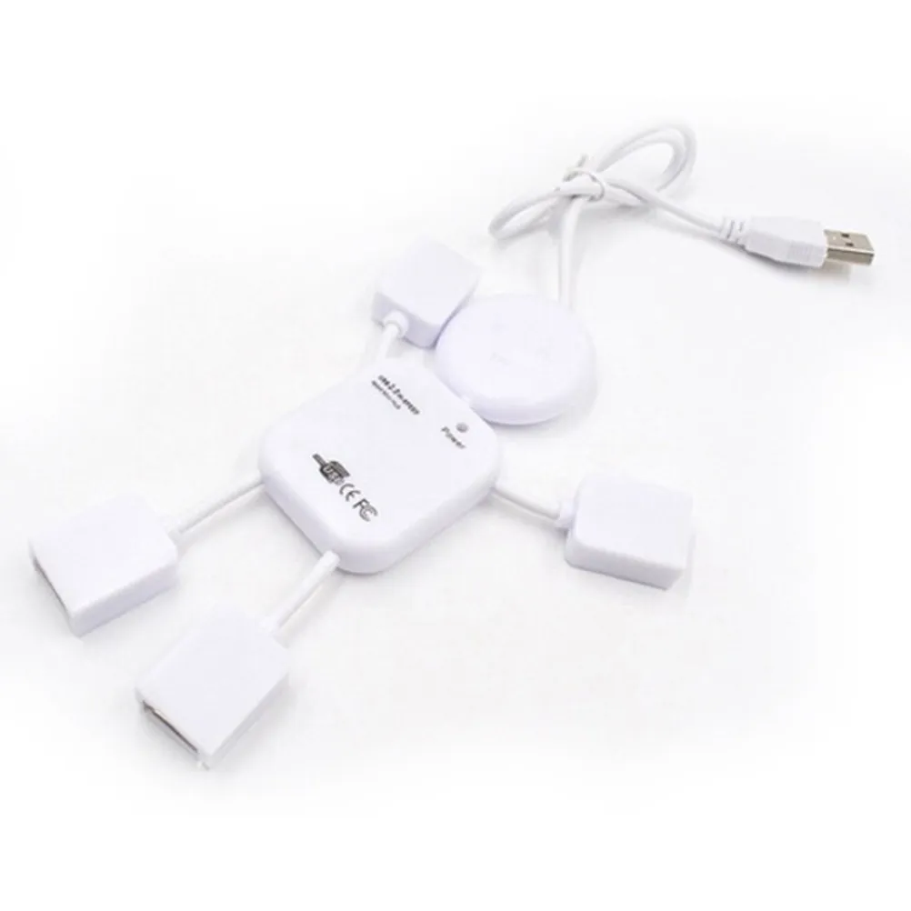 Usb Splitter For Laptop Mini Human-shaped 4-Port Hub Data Expansion Notebook Desktop Tablet Pc Plug