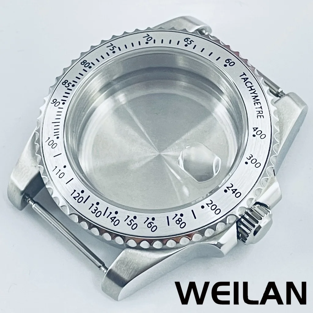 40mm Fit NH34 NH35 NH36 NH38 NH39 NH70 ETA2824 PT5000 Movement Silver Watch Case SUB GMT Aluminum Bezel Sapphire