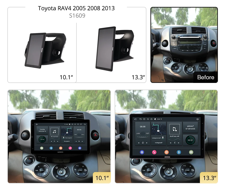 TS10 Android 12.0 Ownice Car Radio Auto for Toyota RAV4 2005 2008 2013 13.3