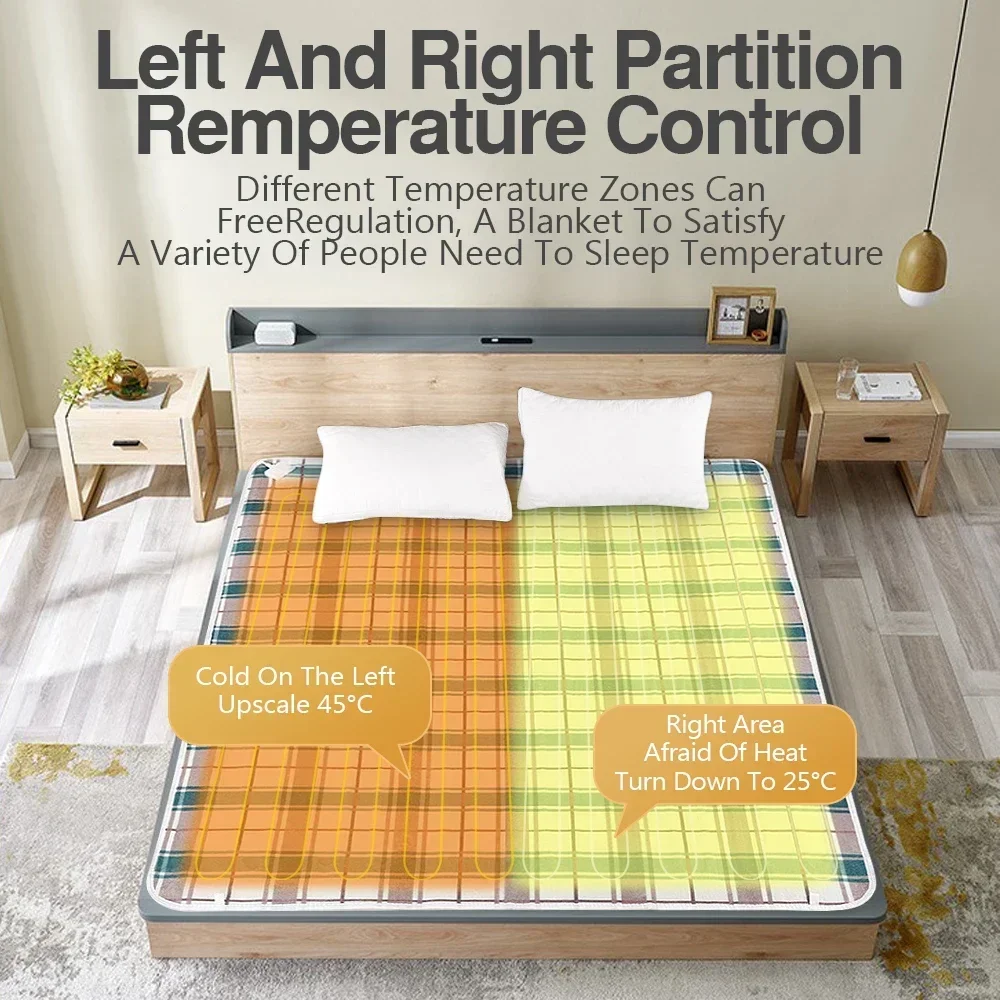 220V Electric Heating Blanket Automatic Thermostat Double Body Warmer Bed Mattress Electric Heated Carpets Mat Heater