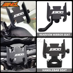 For kawasaki J300 J 300 Universal Motorcycle Rearview Mirror handlebar Mobile Phone Holder GPS Stand Bracket Navigation