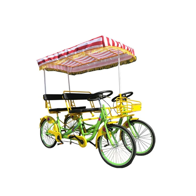 

Outdoor 2 Person 4 Person Pedal Go Kart Cart Scenic Park Tourist Car Couple Sightseeing Car Four Wheels Travel Vehicle