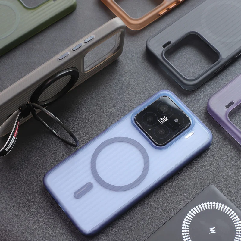 เคสหลังแม่เหล็กลูกฟูกแบบนุ่มสำหรับเสี่ยวมี่ Mi 13 14 15 Pro กันกระแทกเคลือบเคลือบใส