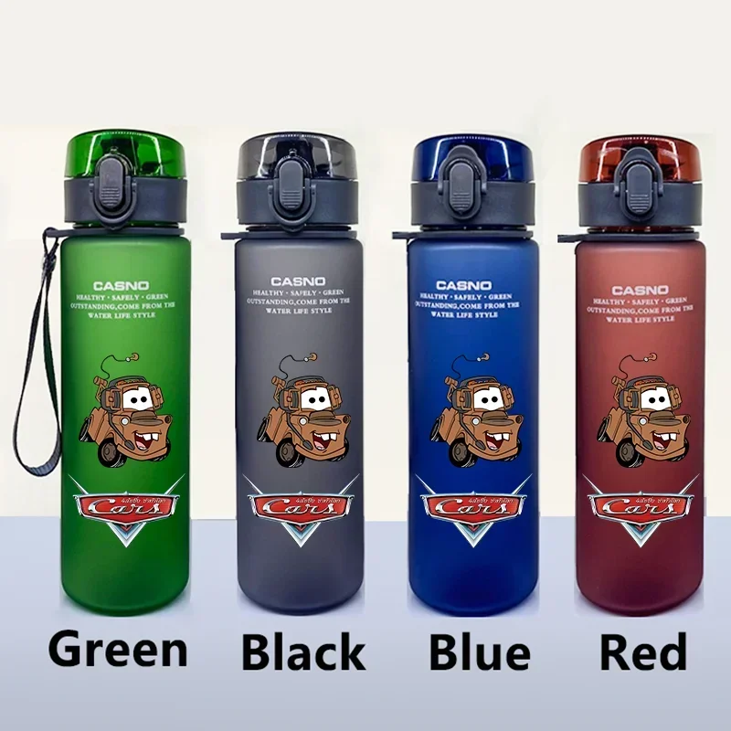 560ML Cars Cartoon Large Capacity Plastic Water Bottle Portable Leak Proof Water Cup Student Outdoor Sports Travel Water Bottle