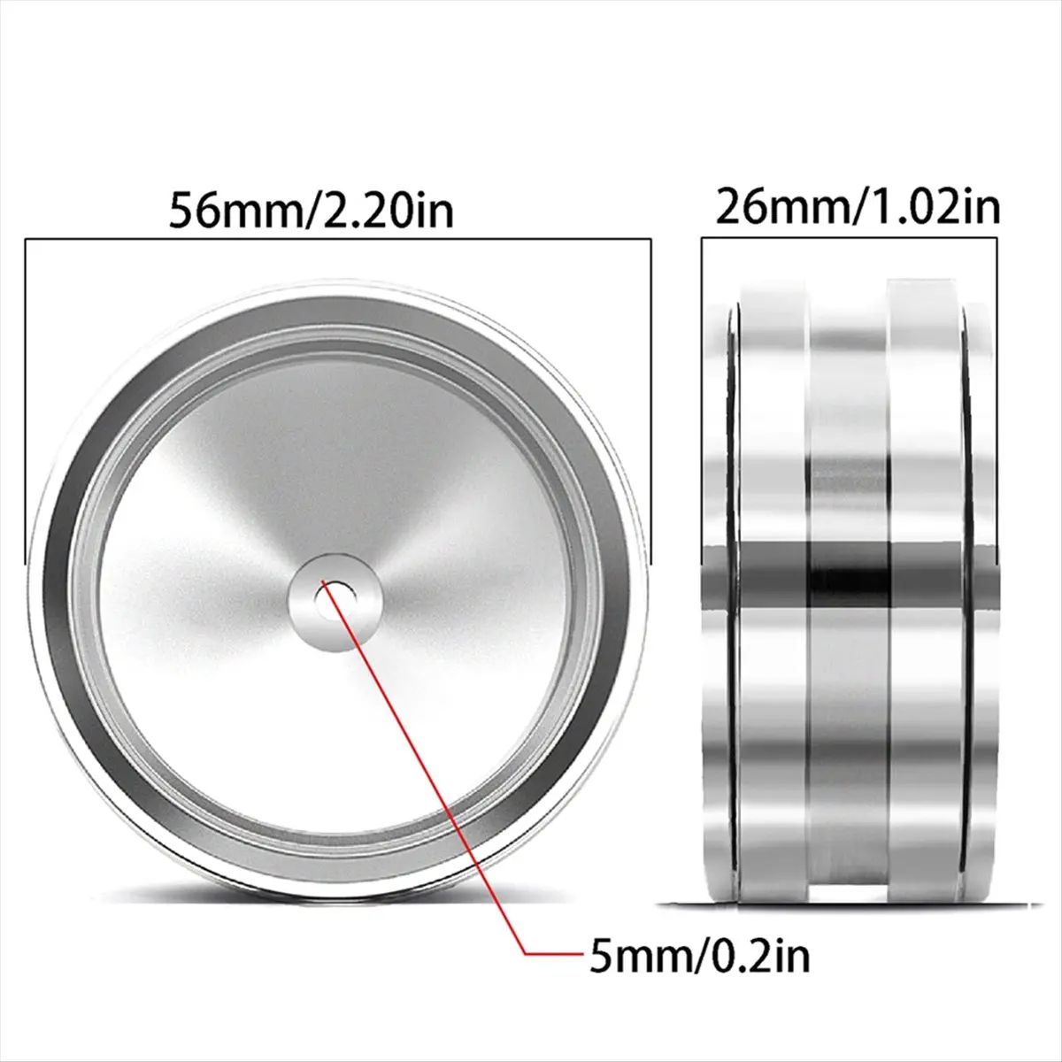 Component 4Pcs/Set 1.9 Inch Metal Retro Mirror Wheel Hub for SCX10 TRX-4 RC Car Modification Accessories Universal A