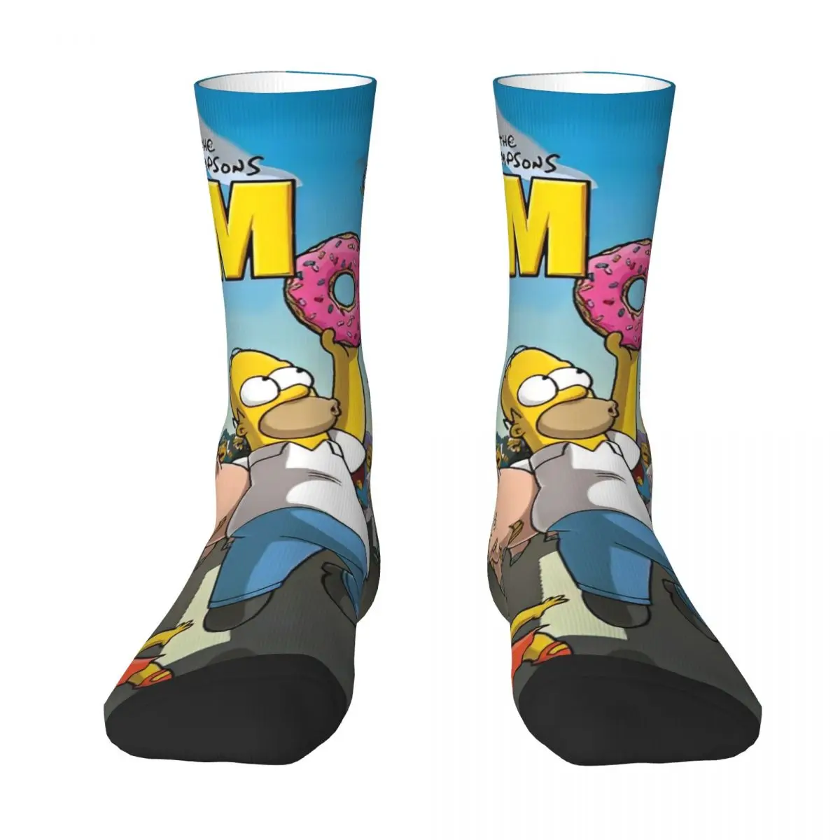 Men Stockings Spring Modern Soft Breathable SocksSocks The S-simpsons Cartoon Pattern Skateboard Non Slip Socks