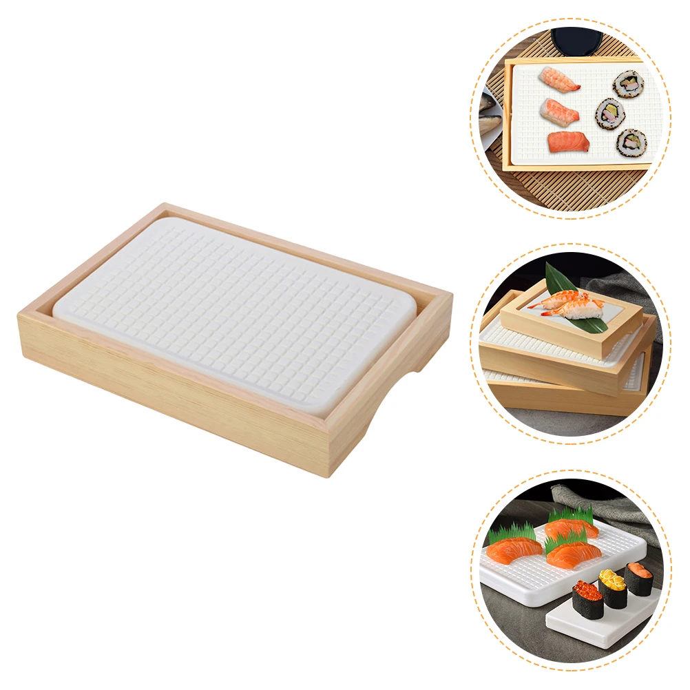 1 set Plastic Bamboo Tray Sushi Seafood Fruit Seafood Dish Sushi Plate Kitchen Food Tray Supply Kitchen Supply Decorative Dish - Image 4