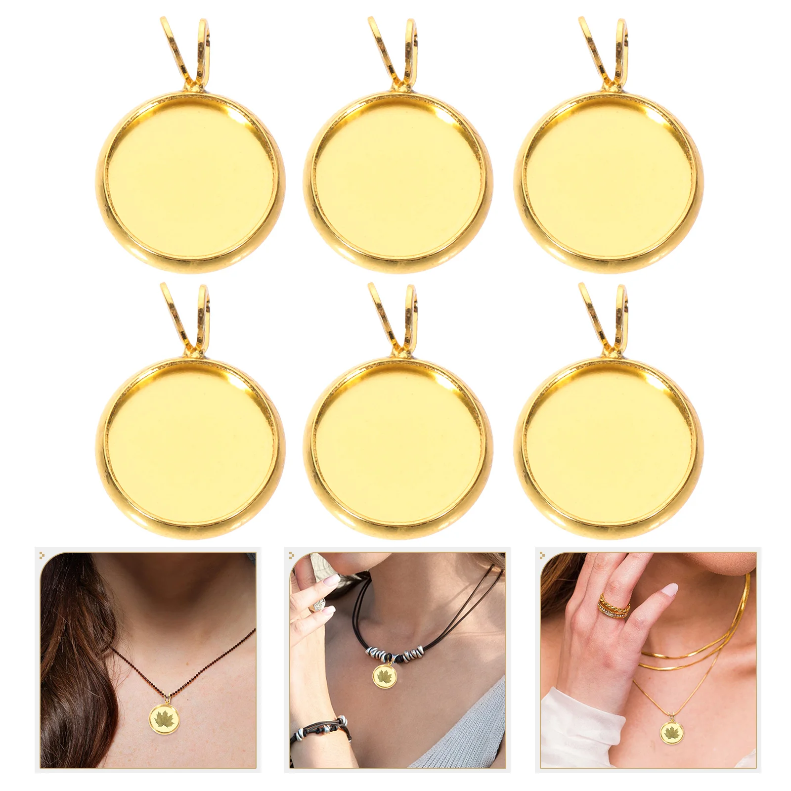 

10PCS DIY Trays Pendant DIY Time Bezel Pendants -shaped Hanging Pendants Creative Copper DIY Trays Pendant Multi-purpose