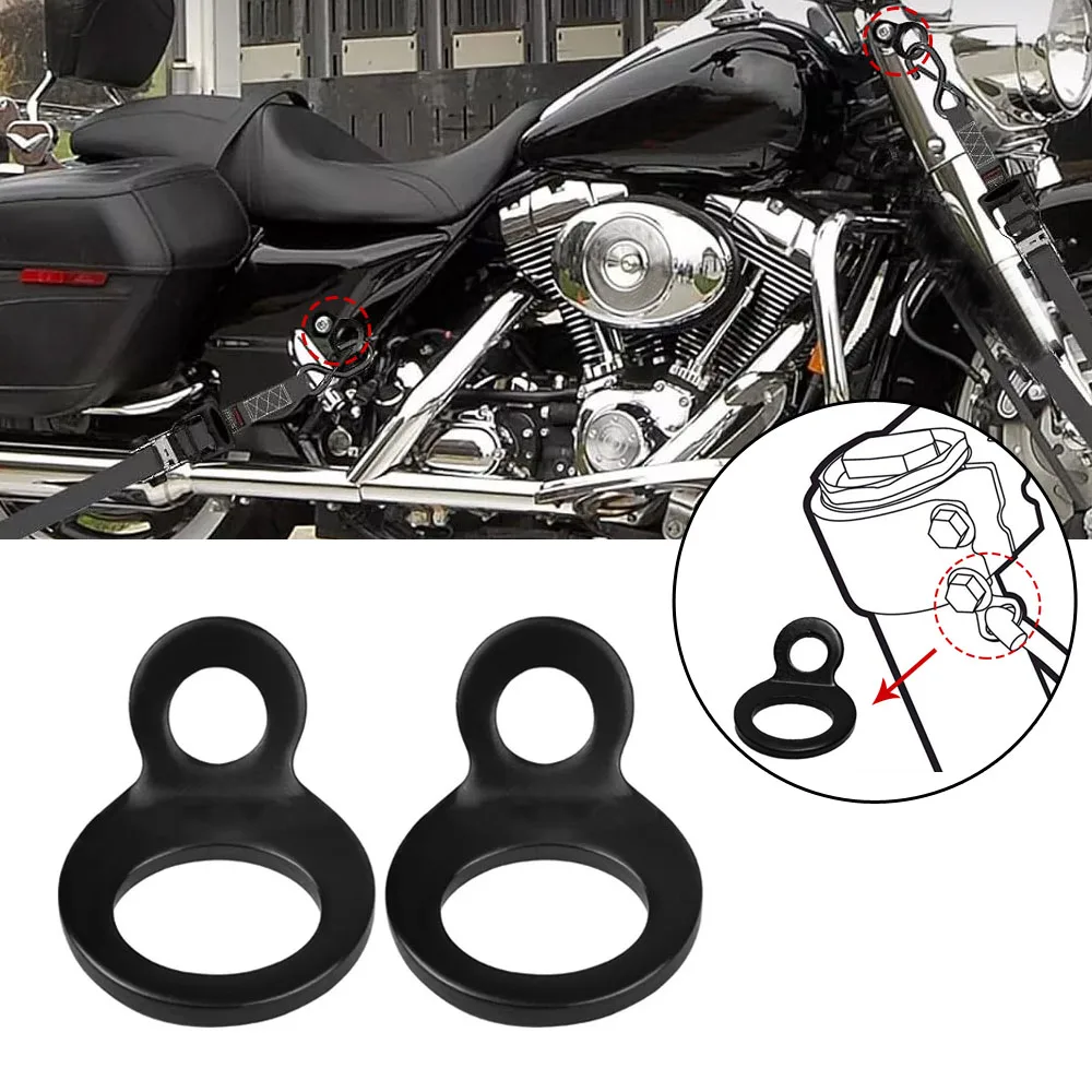 

2pcs Motorcycle Trailer Tie Down Strap Stainless Steel Strapping Hook Rings for Dirt Bike ATV UTV Trailers Truck Accessories