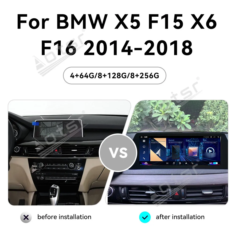 Wireless Apple CarPlay Android 13.0 Auto Car Multimedia For BMW X5 F15 X6 F16 2014-2018 CCC CIC Radio GPS 4G Car Radio