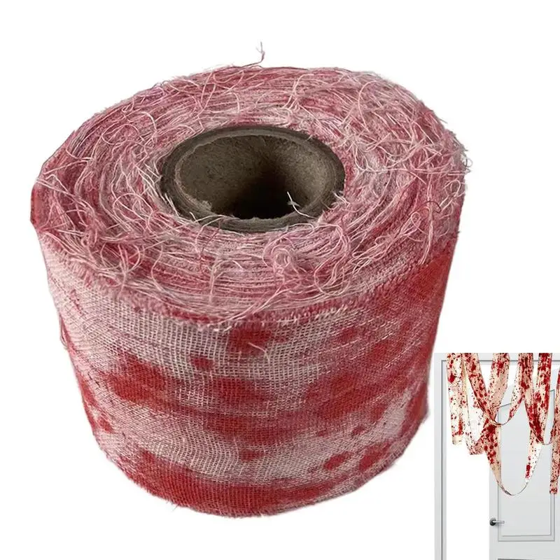 8x100cm Halloween Bloody Gauze Bandage Warning Isolation Belt Horror Props For Halloween Party Haunted House Home Scene Decor