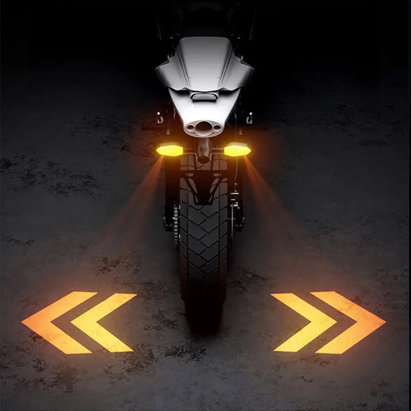 LED Motorcycle Projection Turn Signal Light 27 Modes Colorful Ambient Lamp Highlight Warning 12V Universal Motorbike Accessory