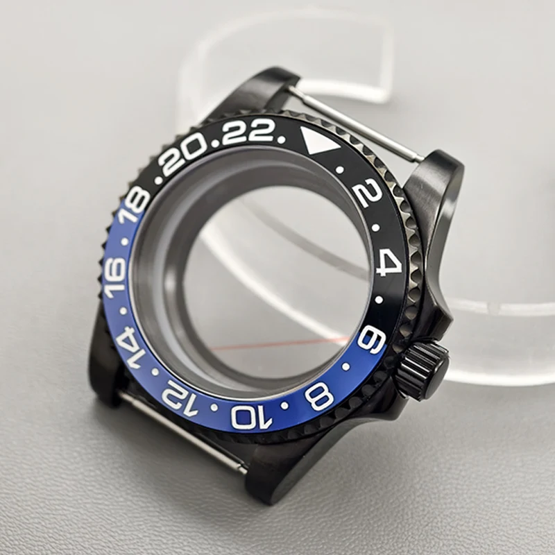 Черный корпус для часов SUB, 40 мм, сапфировое стекло для 4R36 4R35 NH35 NH36 7S, механизм, прозрачная задняя крышка, мужской корпус для часов SUB, ремонт