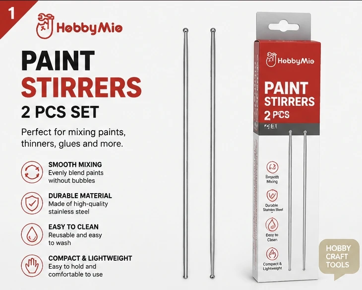 Hobby Mio Color Mixing Rod Corrosion-resistant Material Feels Light And Easy To Clean 2 Pack