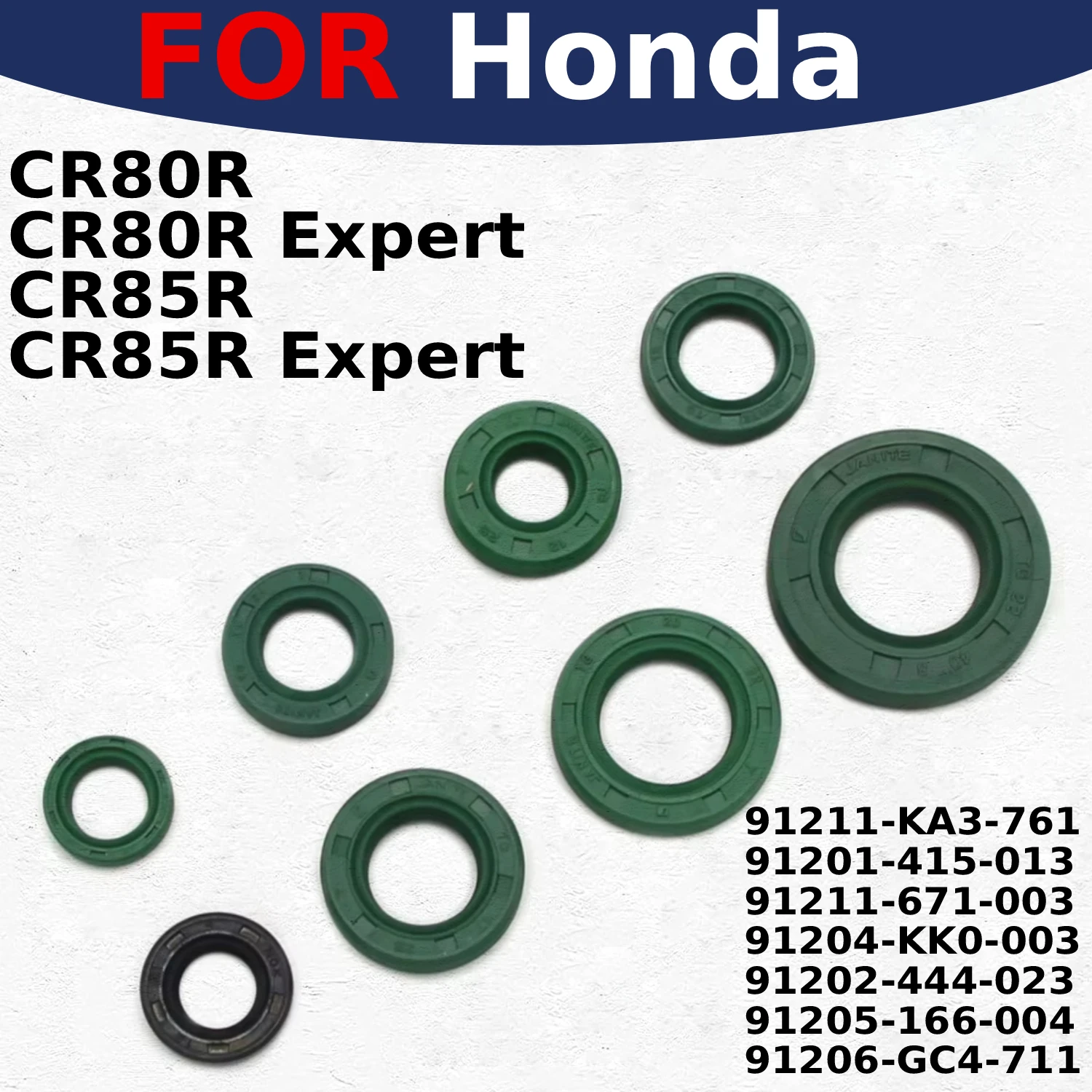 

Engine Oil Seal Kits for Honda Compatible with 91211-KA3-761 91201-415-013 91211-671-003 91204-KK0-003 91202-444-023